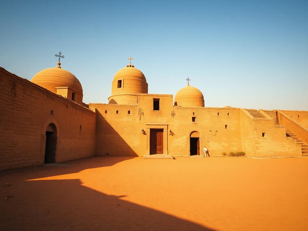 Monastère copte ancien dans le désert égyptien